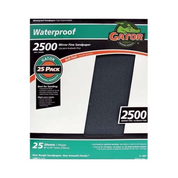 Gator Grit Gator Grit 4236 Silicone Carbide Waterproof Sandpaper Sheet Grit 2500 - 9 x 11 in. - pack of 25 1561455 - main